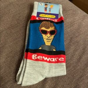 MTV Beavis and Butt-Head Gray and Blue Socks